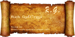 Ruch Györgyi névjegykártya
